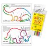 WIKKI STIX Dinosaur Party Favors, 13 Favors for Goodie Bags, Plus Dinosaur Footprint Sheets for Extra Games and Decorations, Ages 3 & Up.