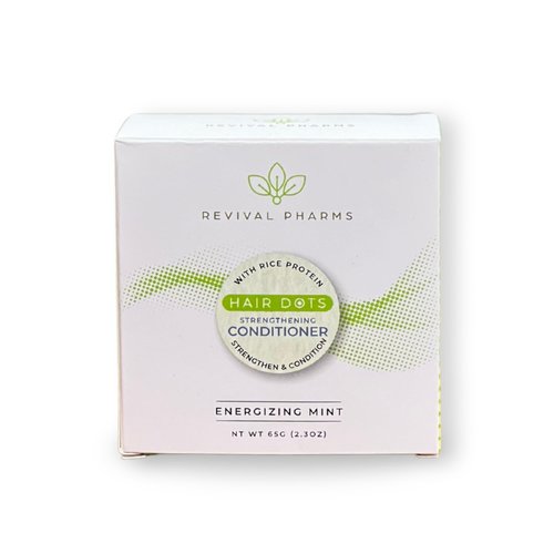 Revival Pharms Hair Dot: Strengthening Hair Conditioner Bar I with Rice Protein I 65g I Energizing Mint Scent