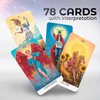 OMNITO Original Idylls 78 Tarot Card Set | Pocket-Sized (4.13" x 2.3") | Unique Borderless Deck | Fortune Telling Cards | Classic Meanings with Online Guide Book for Beginners