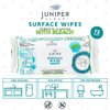 Juniper CLEAN 1 Pack Surface Wipes with Bleach, All-Purpose Cleaner for Bathroom, Kitchen, Office, 72 Count Soft Flow, Fresh Scent, Lint Free & Durable