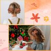 3.5" Fall Thanksgiving Hair Bow Clips for Girls Glitter Maple Leaves Bowkont Alligator Barrettes Cute Hairpins Teens Toddlers Autumn Grosgrain Ribbon Hair Accessories 2Packs
