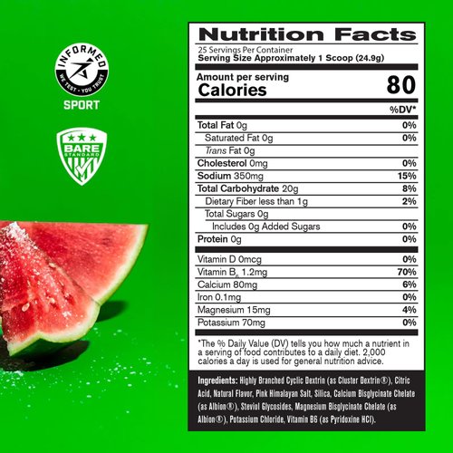 BARE PERFORMANCE NUTRITION, BPN G.1.M Go One More Sport, Endurance Training Fuel, Electrolytes and Calories, Pink Himalayan Salt, Salted Watermelon