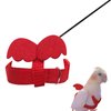 Pet Parrot Bird Harness and Leash, Adjustable Bird Nylon Leash Kit, 6.2FT.-Long Traction Ropes with Anti-bite Design, Outdoor Flying Training Ropes with Cute Wing(Red) for Pigeons & Most Parrots