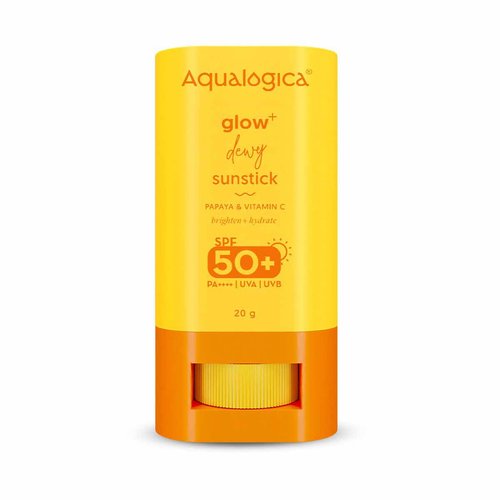 Aqualogica Glow+ Dewy Sunstick with SPF 50+ &amp; PA++++ | Sun Protected Skin with Vitamin C &amp; Papaya...