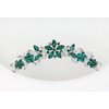 Faship Emerald Green Rhinestone Crystal Floral Hair Comb