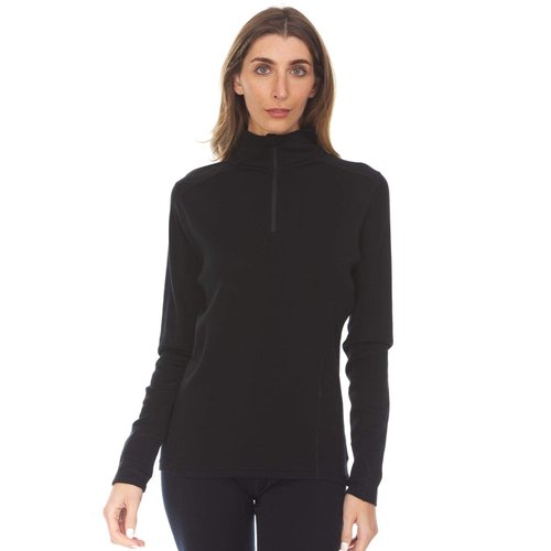 Minus33 Merino Wool Sequoia Women's Midweight 1/4 Zip Black XXXL