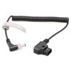 KOCACKOO D-Tap(P-Tap) to DC 5.5 * 2.5mm Locking Right Angle Male Coiled Power Cable for Double-Sided NP-F Dummy Battery and Video Devices PIX-E7 PIX-E5 7 Atomos/Ikan/Sony/DJI Monitor.