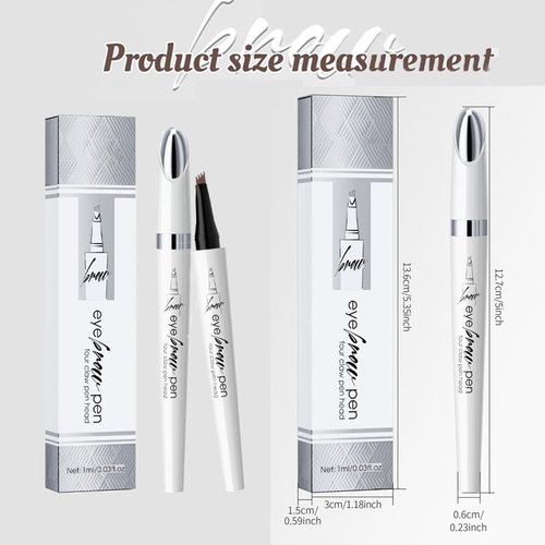Generic Tattoo Eyebrows Waterproof,2024 New 3D Waterproof Eyebrow Pencil,Eyebrow Pencil with Micro-Fork Tip for Women,Microblading Eyebrow Pen 4 Fork Tip Tattoo Pencil, (Dark brown)