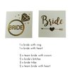 Bachelorette Party Tattoo, Bridal Shower Supplies For Bridesmaids, Gold Metallic Temporary Tattoos Favors