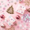 Whaline 400Pcs Glitter Snowflake Foam Stickers Christmas Pink White and Silver Self-Adhesive Snowflake Foam Decals Decorative Xmas Stickers for Christmas Winter Baby Shower Birthday Party DIY Craft