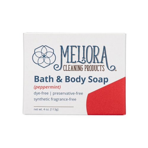 Meliora Cleaning Products Bath & Body Soap Bar, Peppermint