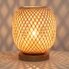 Capslpad Dimmable Rattan Table Lamp Bamboo Woven Handmade Boho Beside Lamp,Small Wicker Desktop Nightstand Lamp Accent Lamp for Kids Living Room,Bedroom,Dorm Decor