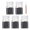 Amesun 2500pcs 4mm Silicone Microlink Beads Silicone Lined Beads for Human Hair Extensions Tools kit Set (Dark Brown)