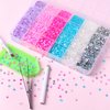30000PCS Resin Flatback Rhinestones Kit, Jelly Resin Non-Hotfix Rhinestones for Crafts DIY Design, Tumblers, Clothes, Makeup, Nail Art 2mm, 3mm, 4mm, 5mm (Pink Purple Rhinestones)