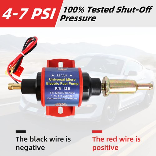 CarBole Micro Electric Gasoline Fuel Pump Universal 5/16 inch Inlet and Outlet 12V 1-2A 35GPH 4-7 P.S.I. Operating Fuel Pressure