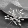 Yean Crystal Bride Wedding Hair Pins Sliver Leaf Bridal Hair Piece Rhinestone Hair Accessories for Women and Girls(Pack of 2)