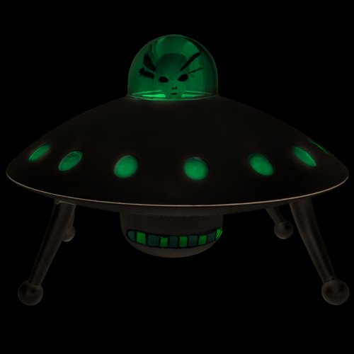Off the Wall Toys Alien Glow-in-The-Dark UFO Space Ship and Bendable Action Figure Toy