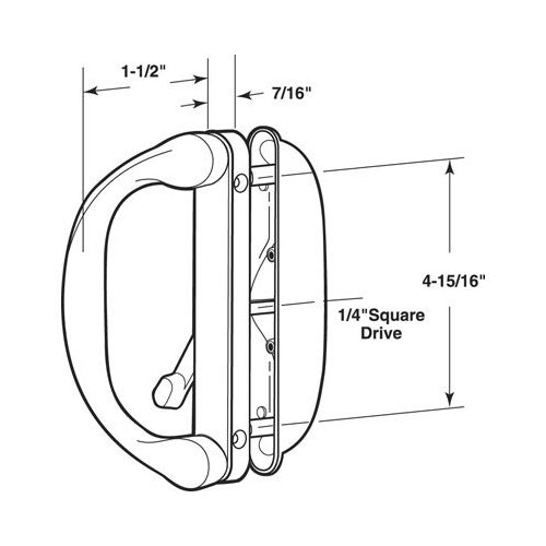 Sliding Patio Door Handle Set for Milgard, White