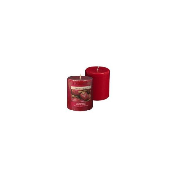 Set of 2 Luminessence Apple Cinnamon Scented Pillar Candles by Luminessence