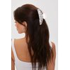 LILIE&WHITE Ivory Acrylic Hair Clip with Heart Shape Rhinestones, Medium Size, 2 Pieces, Women's Hair Accessory