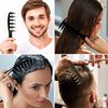 4 Pcs Hair Comb Wide Tooth Comb Styling Comb Double Side Tail Combs Afro Pick Barber Comb Hairstylist Accessories, Black, 4 Styles