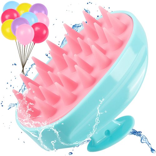 Sosoon Scalp Massager Shampoo Brush, Soft Silicone Hair Scalp Exfoliating Scrubber for Men Women Kids Hair Growth(Blue and Pink)
