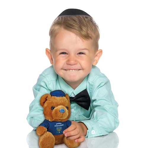 Rite Lite Hanukkah Teddy Bear - Chanukah Plush Toy, Perfect Chanukah Gift for Kids, Jewish Holiday Party Favors Decorations Goodie Bag Festival of Lights