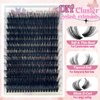 Fluffy Lash Clusters 16-25mm Thick Long Cluster 100D Cluster Eyelash Extensions 240 PCS D Curl Volume Lash Clusters 3D Mega Volume Lash Clusters False Eyelashes DIY at Home, by Anforlin