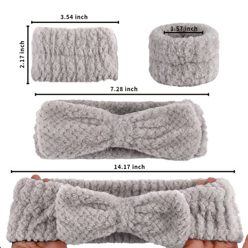 ACO-UINT 6Pcs Spa Headbands and Wrist Washband Set, Headband for Washing Face Towel Wristbands Make Up Headbands, Microfiber Hair Band Skincare Headbands Absorbent Wrist Sweatband for Women