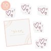 CLASSIC HEARTS PINK set of 10 premium waterproof metallic pink foil temporary Flash Tattoos - Heart Party Favors, Heart Party Supplies, bachelorette, pink heart, heart sticker, Valentine's Day