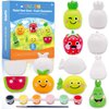 Funto Paint Your Own Fruits Painting Kit, 13 PCS Crafts Set for Kids, STEAM Project Creative Activity DIY Toys with 6 Figurines, 6 Paint Pots, 1 Brush