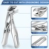 2024 Toe Nail Clippers for Thick Nails for Seniors, Popular Angled No Splash Self Collecting Fingernail with Catcher & 16mm Ultra Sharp Wide Jaw Nail Clippers for Men, Novelty Gifts for Men Women
