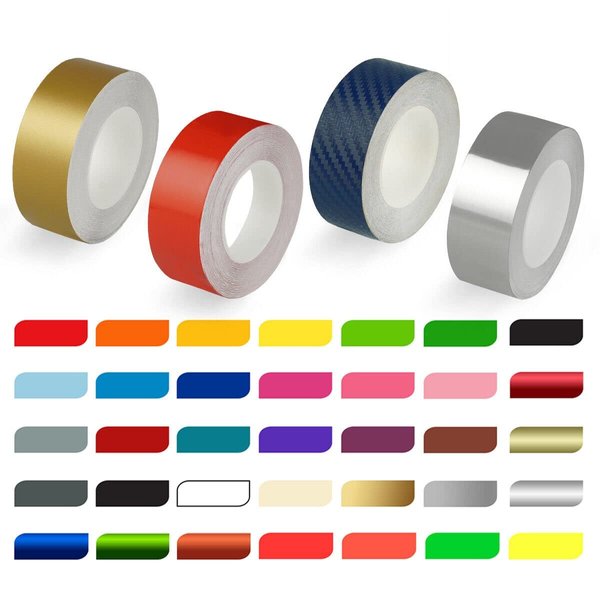 A&Z New Roll Vinyl Pinstriping Pin Stripe DIY Self Adhesive Line Car Tape Decal Stickers 1 inch 32 Ft