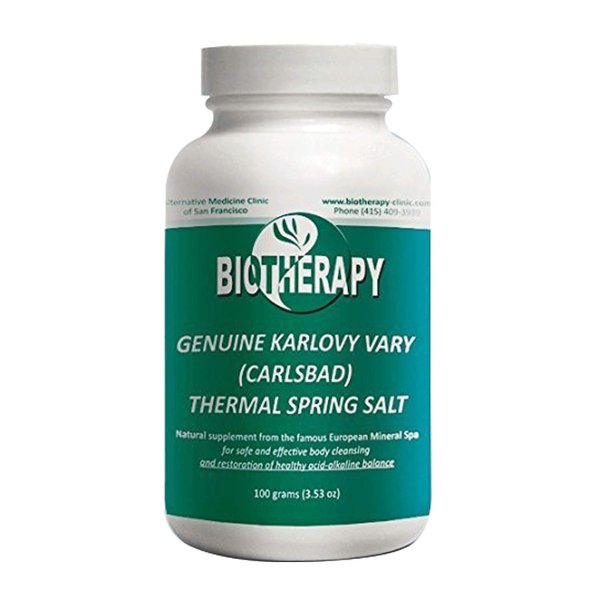 Biotherapy Genuine Karlovy Vary Healing Mineral Water Thermal Spring Salt - Natural Mineral Supplement Body Cleanser - Support Immune System & Restore Acid-Alkaline Balance - 100 Gram (3.53oz)