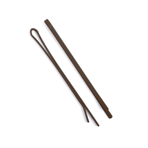 BOBI brown flat bobby pins, non-slip grip for an all-day hold, non-damaging, nickel-free, 2 3/8 inches, shade Chocolate, exact matched to hair color № 3, (50 ct)