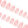 Medium Length Press on Nails Nude French Tip Fake Nails Pink White Gradient False Nails Glossy Natural Glue on Nails Reusable Acrylic Artificial Nails for Women Girls Nail Manicure Decoration 24pcs