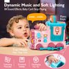 hahaland 1 Year Old Girl Gifts - Activity Musical Train with Talking Flash Cards Bilingual (EN/ES), Educational Learning Toys for Toddlers 1-3, Baby Toys 12-18 Months Girl Easter Basket Stuffers
