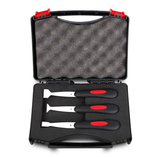 BOUSH Windshield Urethane Scraper Tool Kit Universal Car Glass Removal Tool Kit Windshield Removal Tool Kit with 3pcs Blades with Soft Rubber