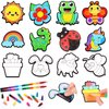 Blosssound 12 Pcs DIY Magnet Sticker Painting Craft Kit Magnetic Art Craft Bulk Toys Paint Your Own Craft Supplies Classroom Prize Birthday Goodie Gifts Bag for Boys Girls 6-10