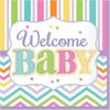 Amscan Colorful Baby Bright Beverage Party Napkins, 5 x 5', Multi