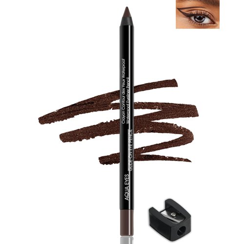 Gel Eyeliner Pencil-1Pcs Brown Waterline Eye Liner Pencil with Sharpener, Smudgeproof Waterproof Eyeliner Pencil Matte Brown Eye-liner Water Liner Pen, Thanksgiving Makeup Gift for Older Women Girl
