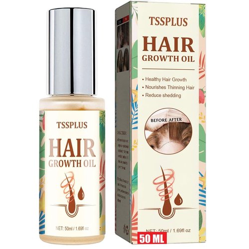 TSSPLUS Hair Growth Serum and Oil - Hair Loss Treatment for Dry, Damaged Hair with Biotin, Castor, and Rosemary Oils for Thicker, Healthier Growth