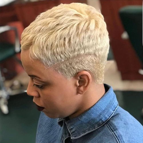 MOONSHOW Short Blonde Wigs for Black Women Pixie Cut Wig 613 Blonde Short Cut Wigs Layered Pixie Cuts Hair Wigs Short Hairstyles for Women Blonde Pixie Hair Wig Synthetic 613 Color Pixie Cut Wigs