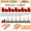 20 Pcs Straight Wooden Tracks Expansion Wood Train Track Connectors Adapters Male Male Female Female Train Track Wood Starting Train Track Accessories Train Bridge Compatible with Railroad Set