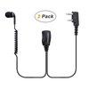 COMMIXC (2 Pack Walkie Talkie Headset, 2-Pin 3.5mm/2.5mm in-Ear Walkie Talkie Earpiece with PTT Mic, Compatible with Kenwood Bao Feng Two-Way Radios