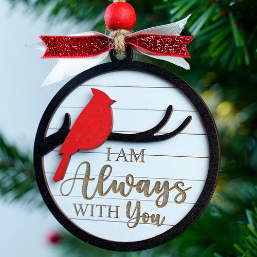 I Am Always with You Ornaments, Memorial Christmas Ornaments, Cardinal Christmas Ornaments, Memorial