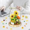 ZYLEGEN Sunflower Bouquets Building Toy with Dust Cover,Creative Project for Home/Office Desk Décor,Idea Housewarming Creative Toy for Mom Woman Adults(558Pcs)