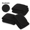 4 Counts Spa Facial Headband Whaline Head Wrap Terry Cloth Headband Stretch Towel with Magic Tape for Bath, Makeup and Sport, 3.5" Wide (Black)