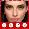 FULANSI Gold Silver Glitter Freckles Face Tattoo,Sparkle Face Makeup Patches,Fake Freckles Waterproof Temporary Tattoos Stickers for Women Girls Makeup Accessories Festival Party Face Decor 6pcs
