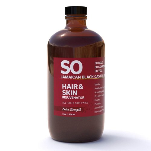 SO Extra Strength Jamaican Black Castor Oil 8oz (236 mL) | 100 Pure Strength Natural Conditioner Moisturizer for Hair & Skin | Strengthen & Restore